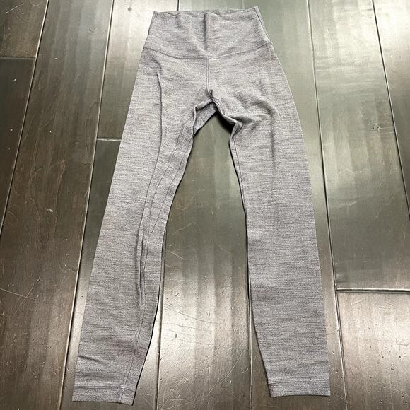 Lululemon Align Pant 25" Mini Heathered Herringbone Grey Women's Size 2 - Picture 2 of 4